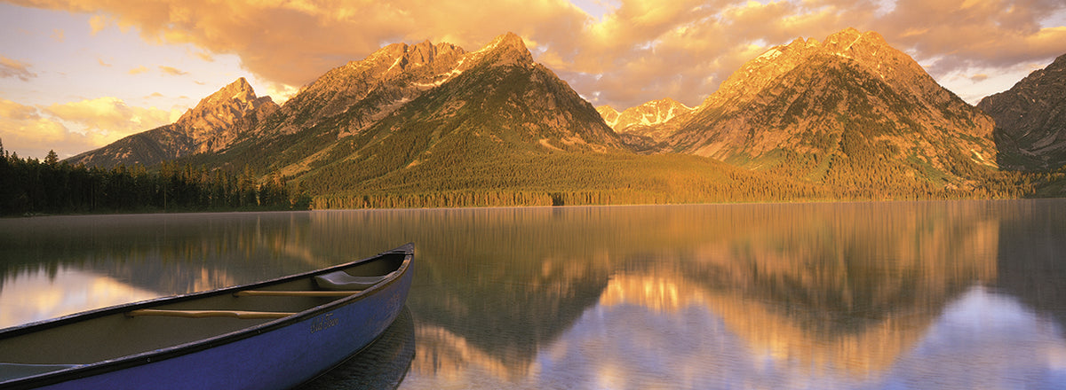 Canoe Leigh Lake Grand Teton National Park WY USA 2