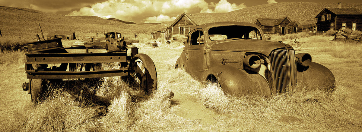 Abandoned car in a ghost town, Bodie Ghost Town, Mono County, California, USA
