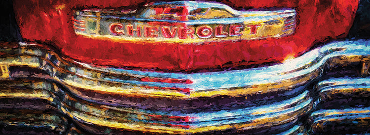 Primer plano de Vintage Chevy Truck Lienzo