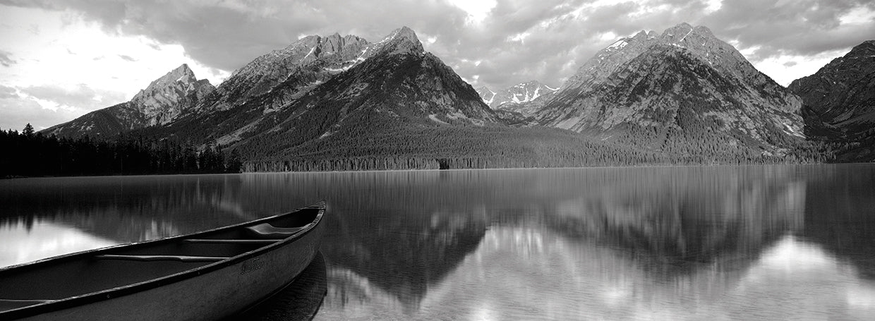 Canoa Leigh Lake Parque Nacional Grand Teton WY EE. UU. Lienzo