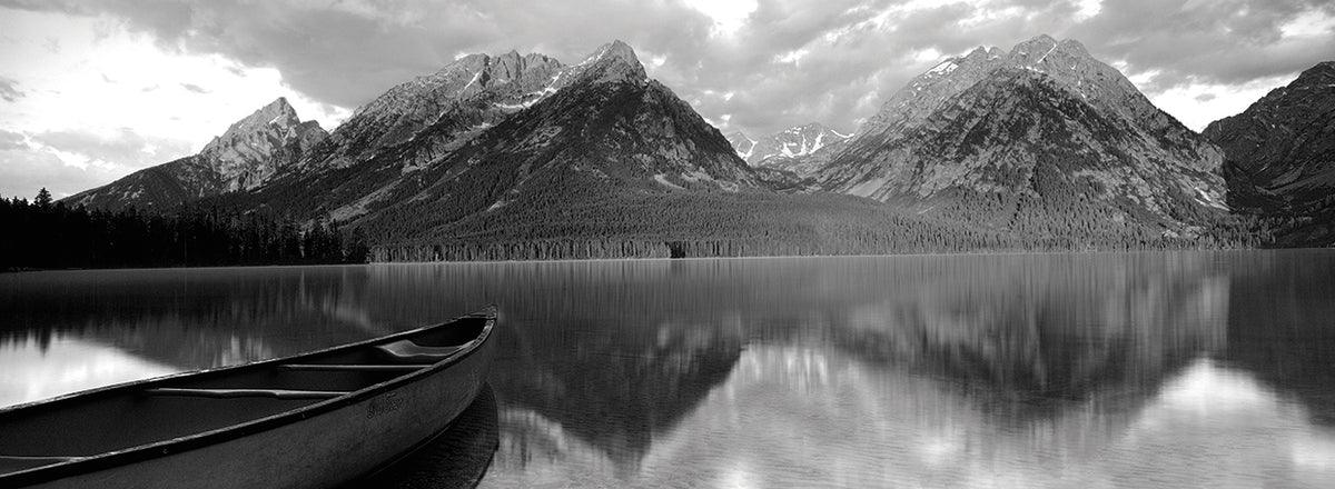 Canoe Leigh Lake Grand Teton National Park WY USA