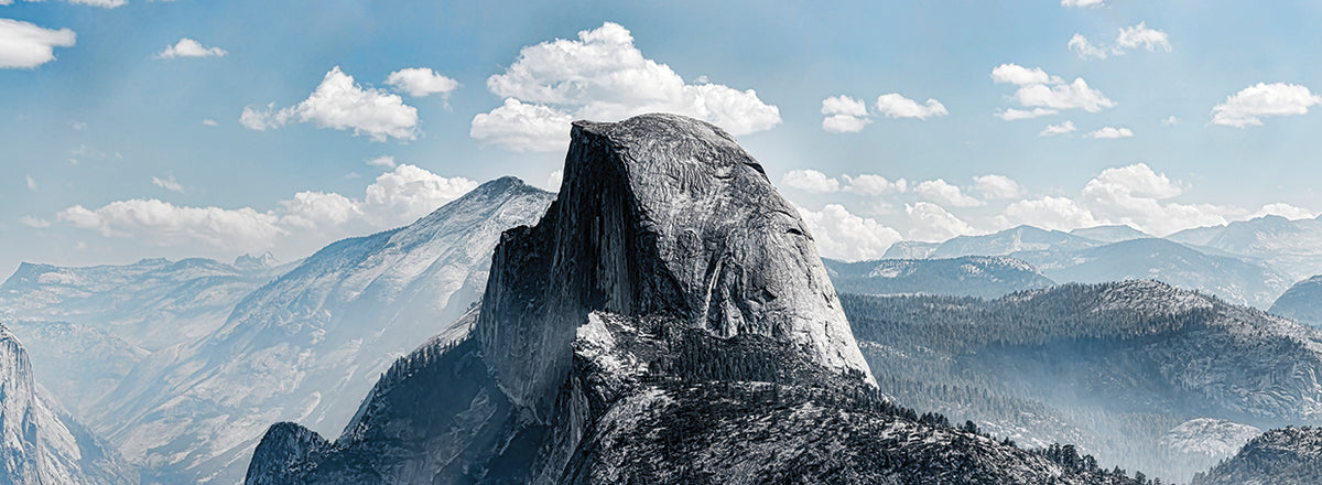 Scenic view of rock formations, Half Dome, Yosemite Valley, Yosemite National Park, California, USA