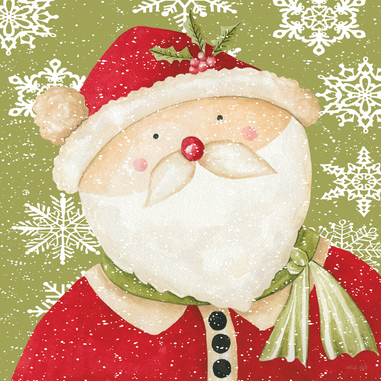 Santa y copos de nieve Lienzo