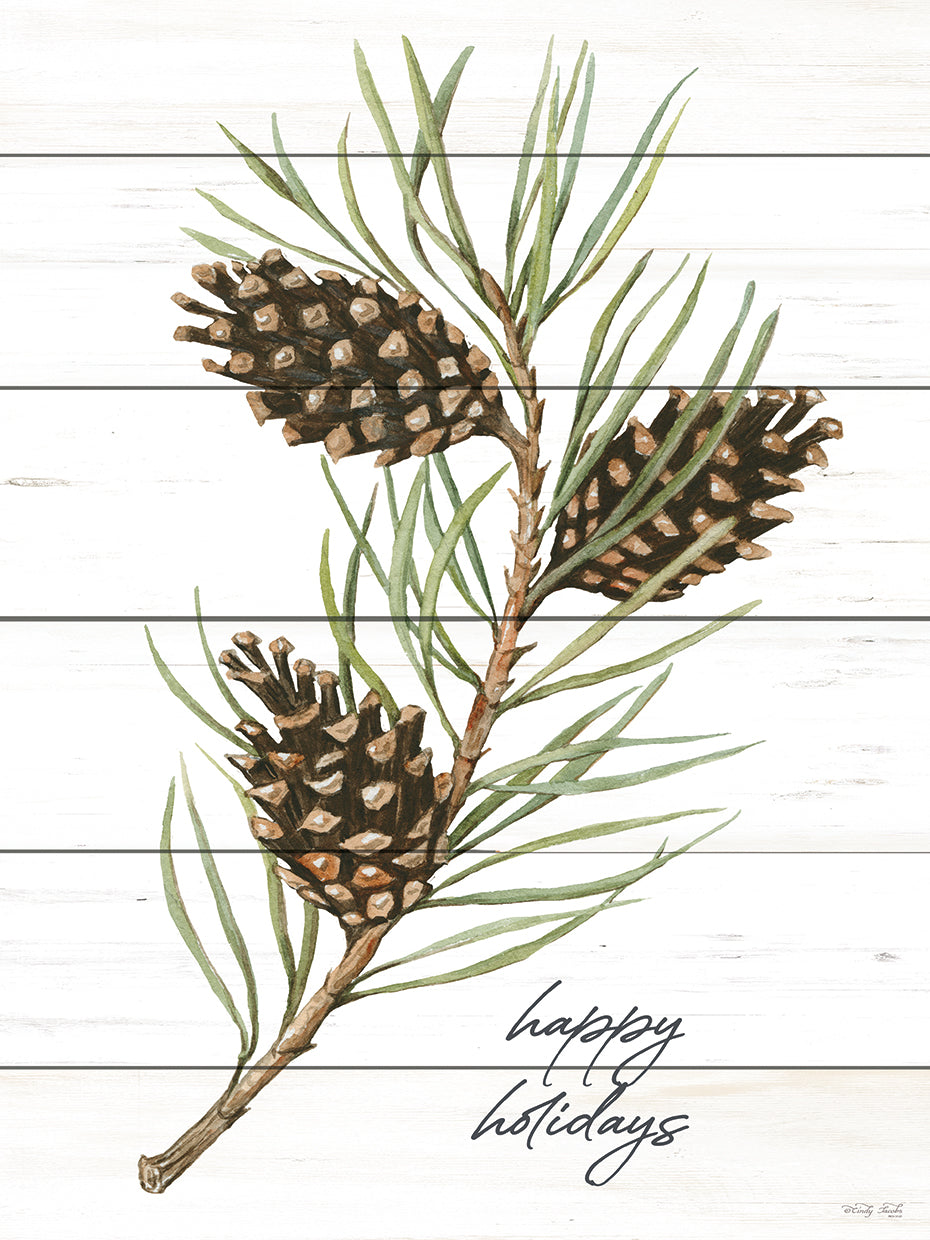 Happy Holidays Pine Cones