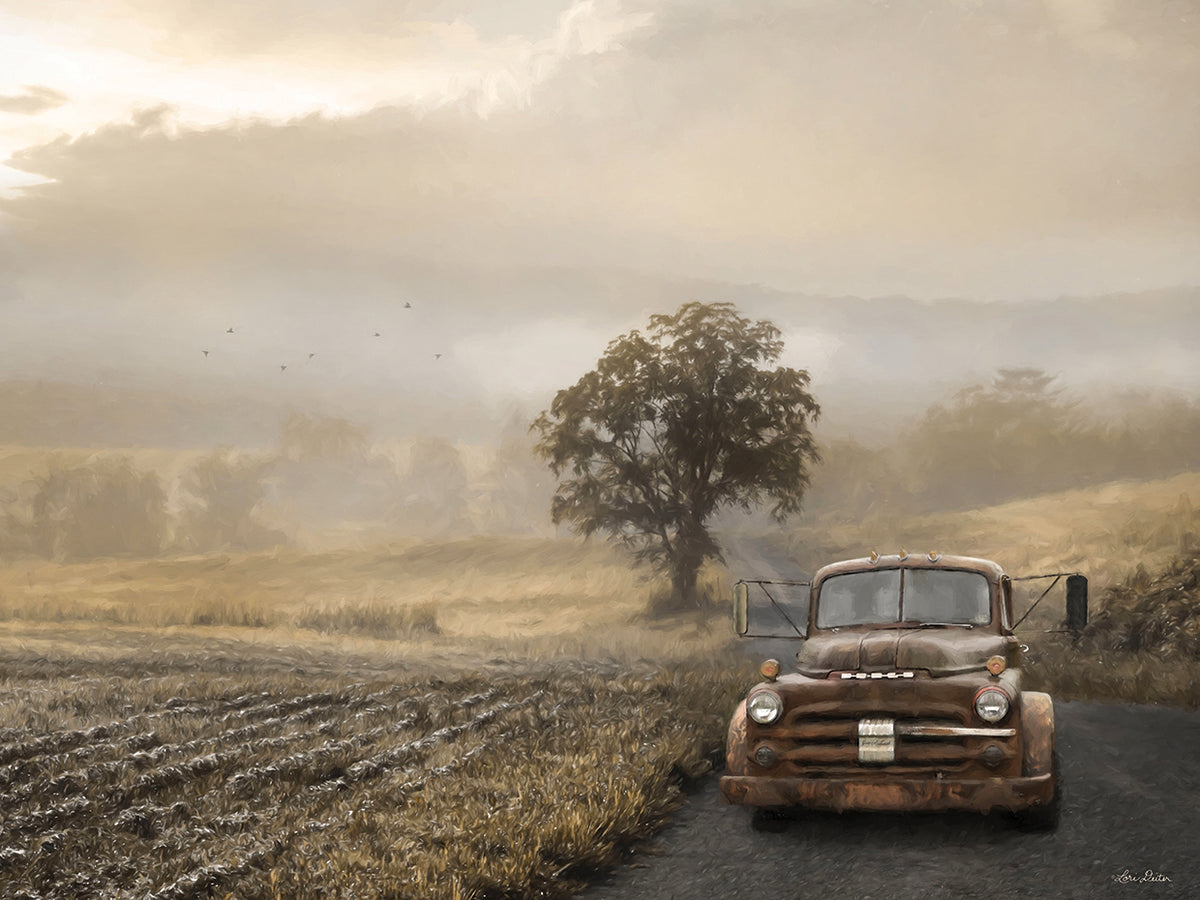 Golden Foggy Road
