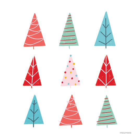 Playful Christmas Trees Canvas Print