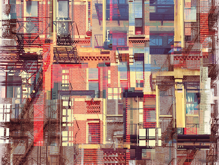 Edificios rojos en Nueva York Lienzo