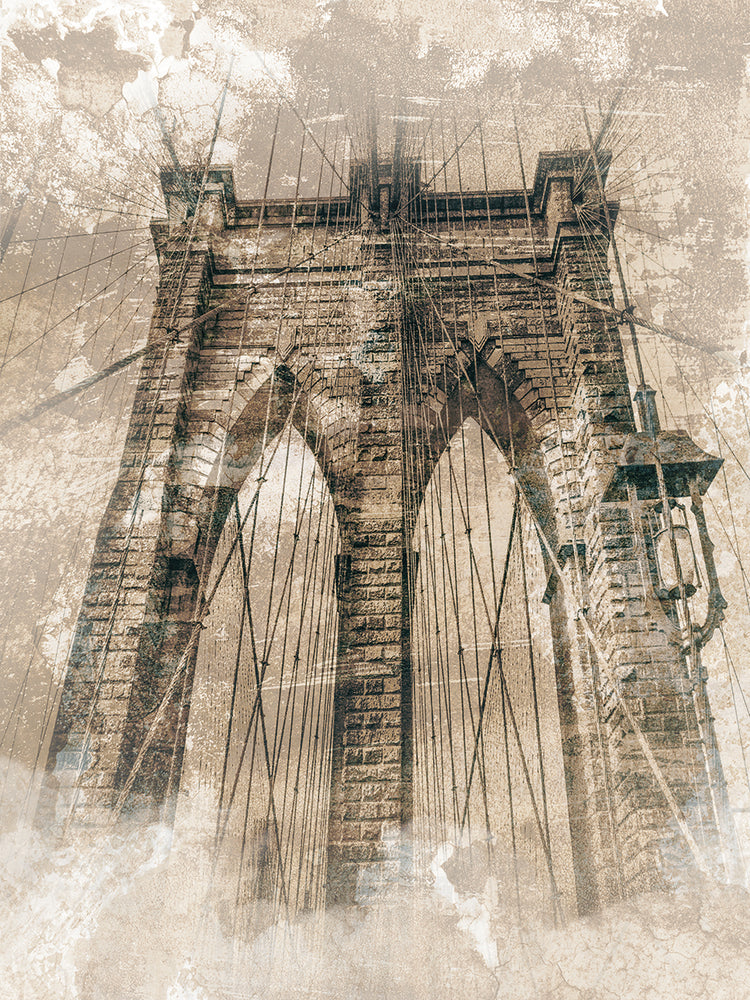 Puente de Brooklyn nublado Lienzo