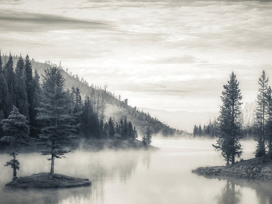 Mist on a Mountain Lake
