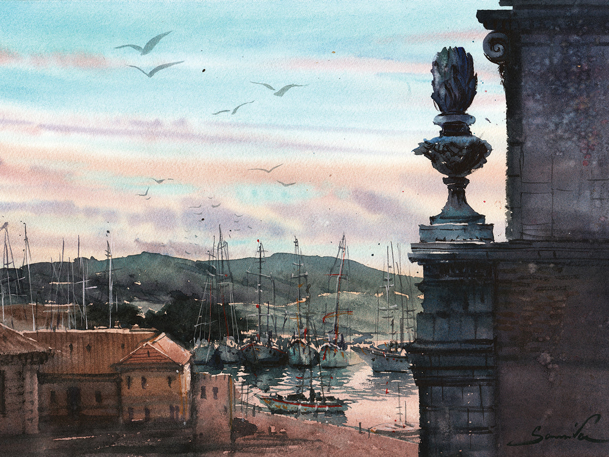 Port In Italy. Seascape