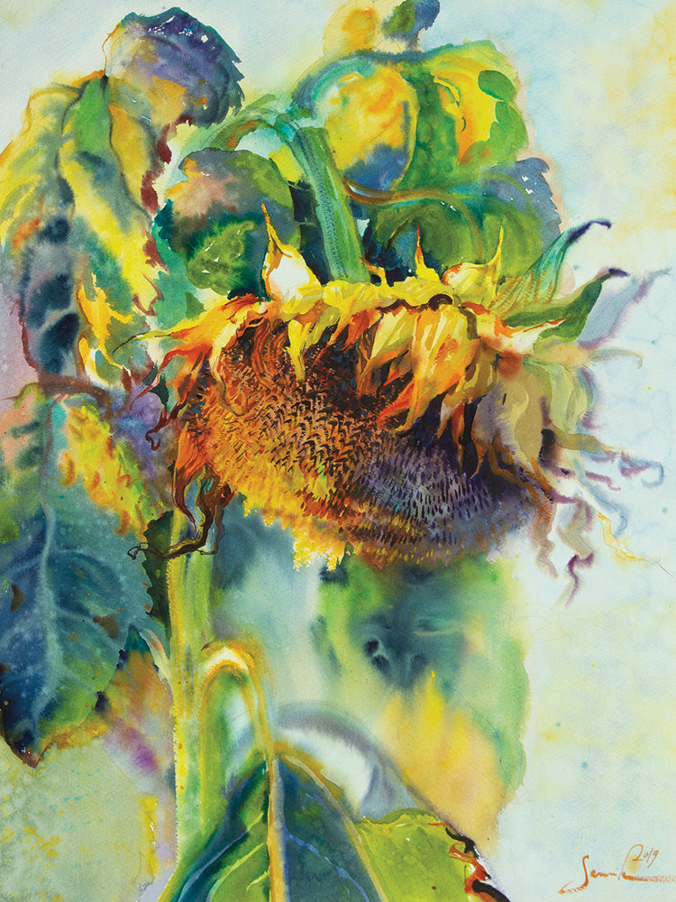 Arte de girasol. Arte de girasoles de día soleado Lienzo