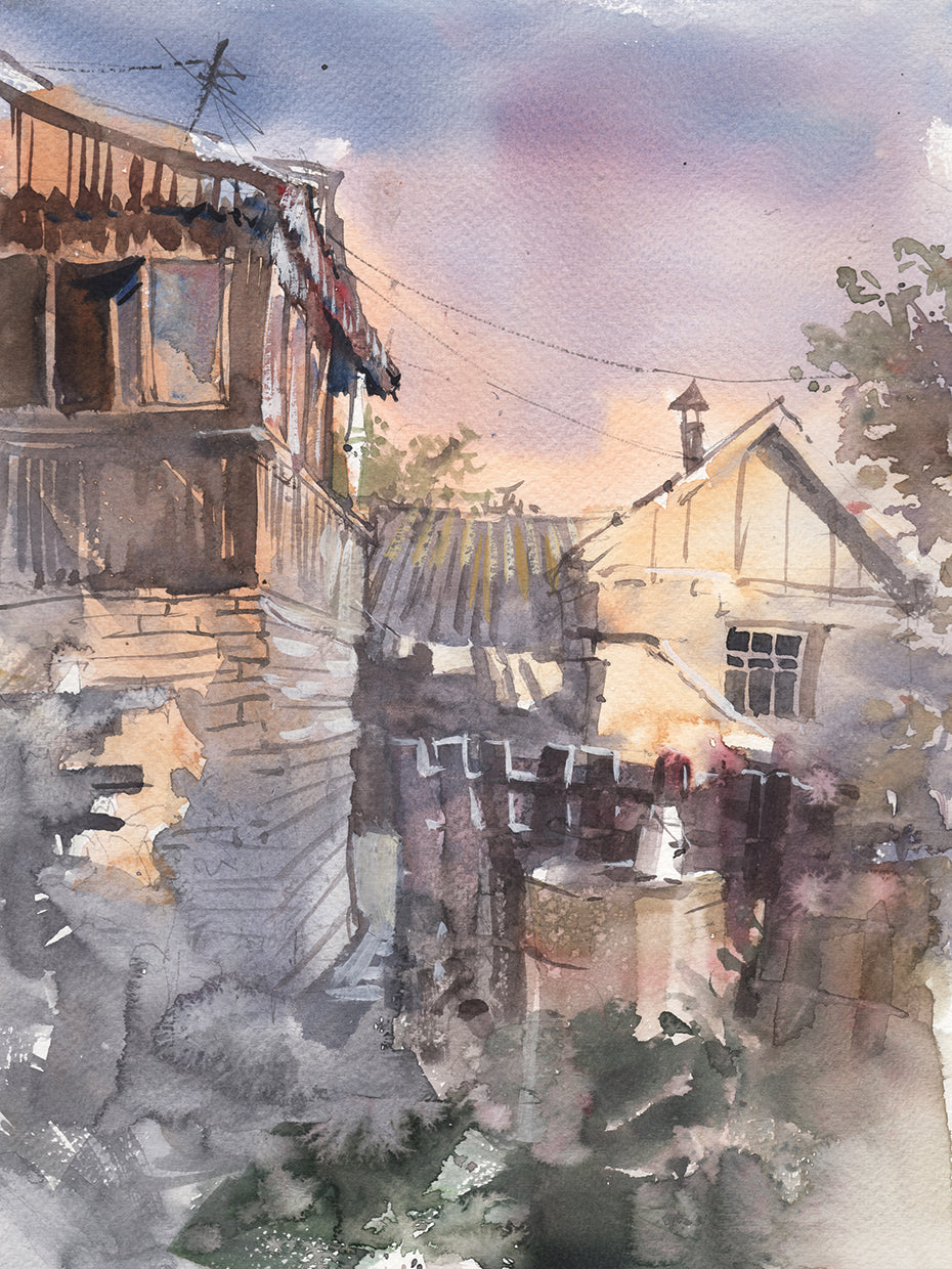 Countryside Watercolor Painting