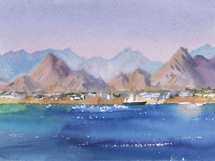 Paisaje marino con un yate Lienzo