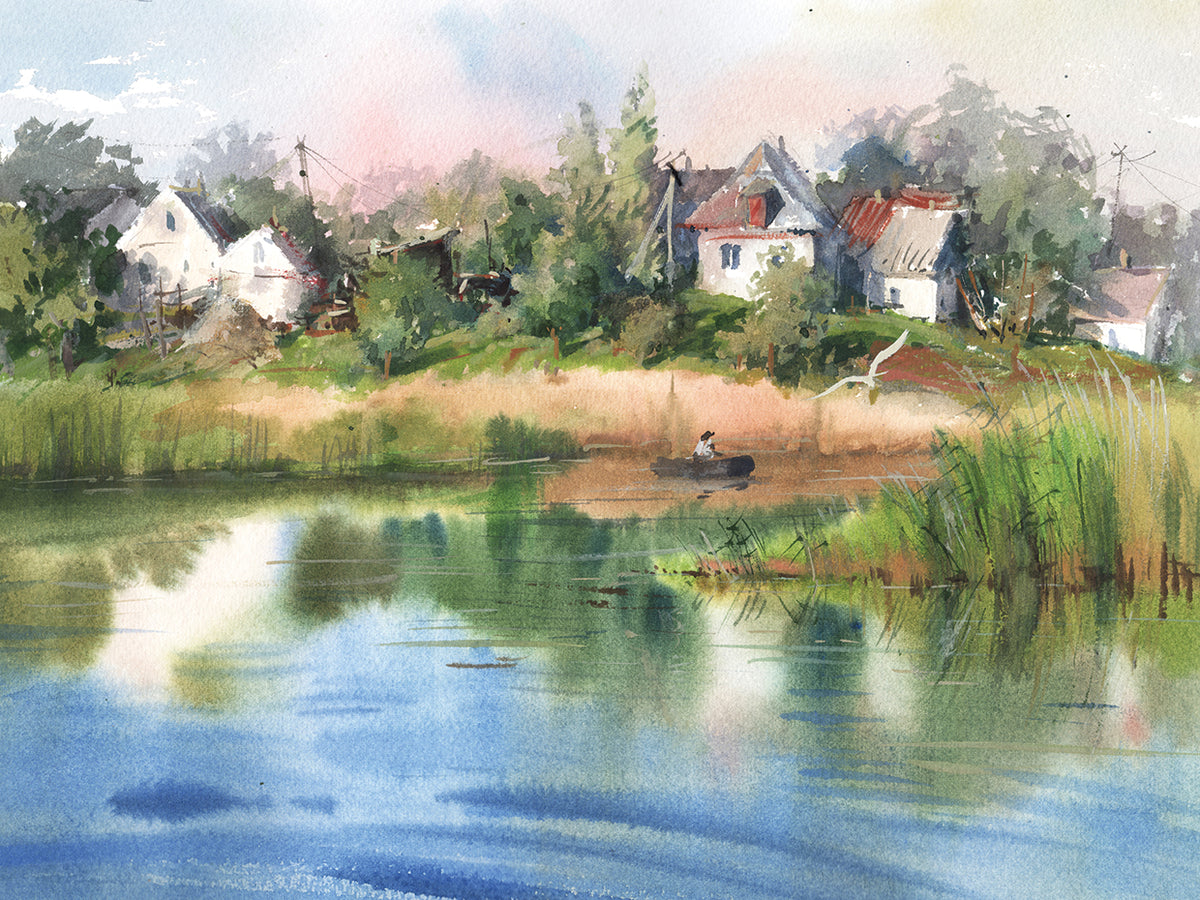 Picturesque Landscape On The River Bank