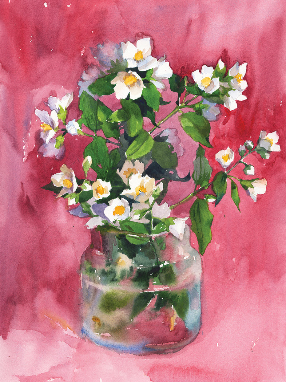 Provence Still Life With Flowers. Watercolor