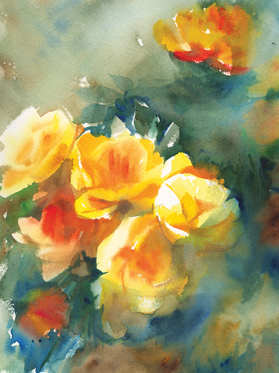 Abstract Watercolor Flowers