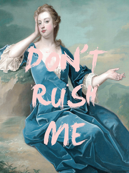 Don't Rush Me -Green Velvet Canvas Print