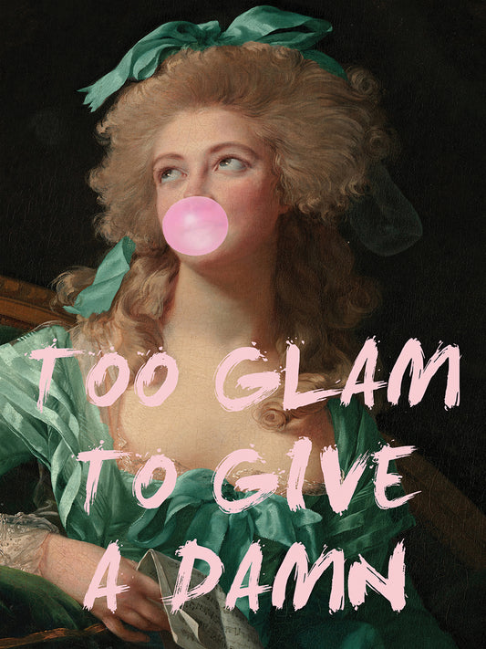 Too Glam To Give A Damn Bubble Canvas Print