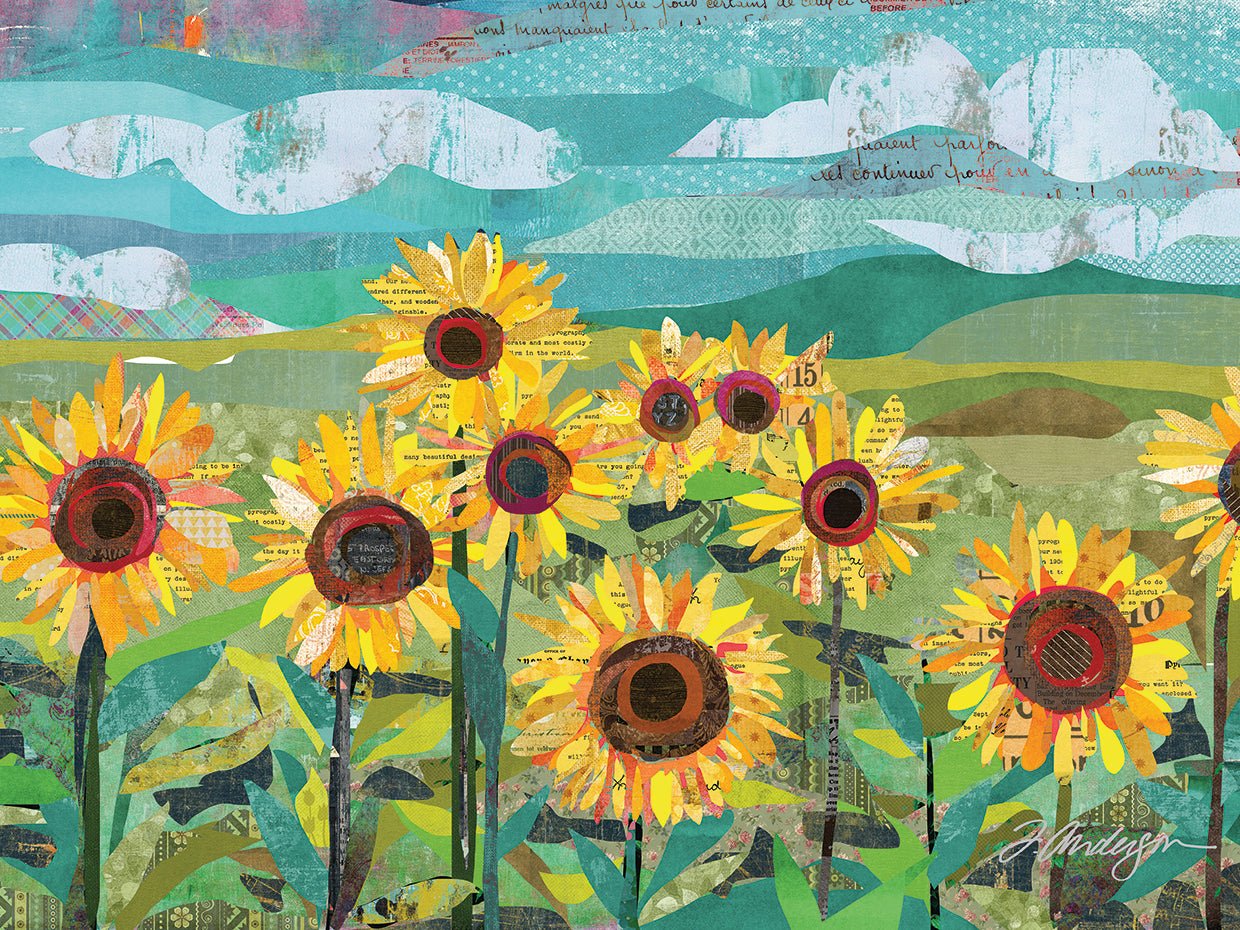 Sunflowers At Dusk