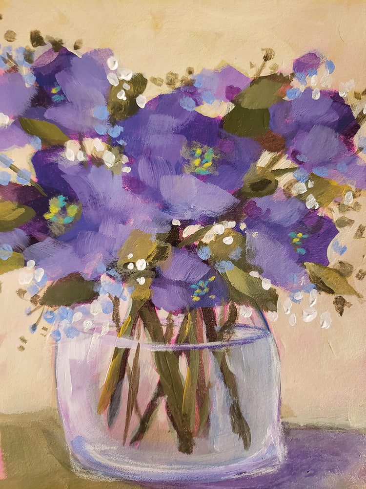 Floral púrpura Lienzo