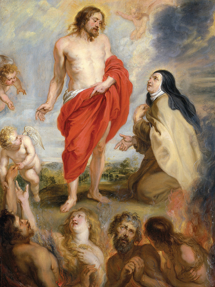 Saint Teresa of Ávila Interceding for Souls in Purgatory