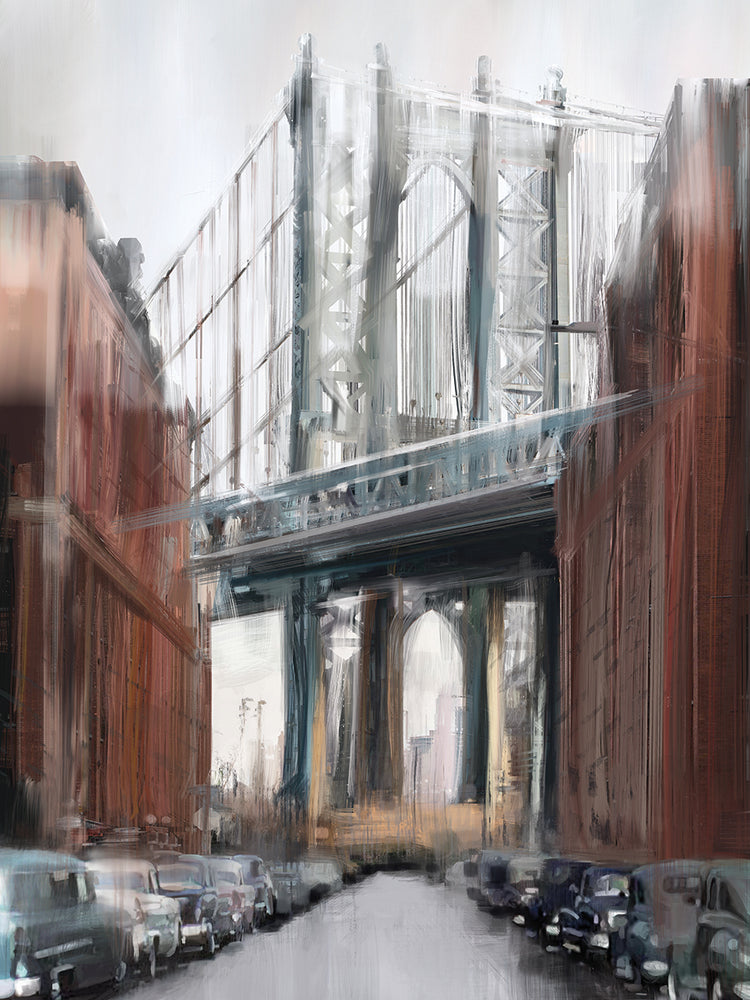 Arte de la lona del puente de Manhattan