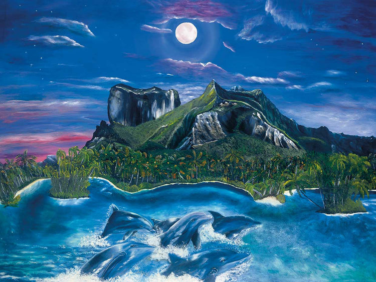 Bora Bora Salida de la luna Lienzo