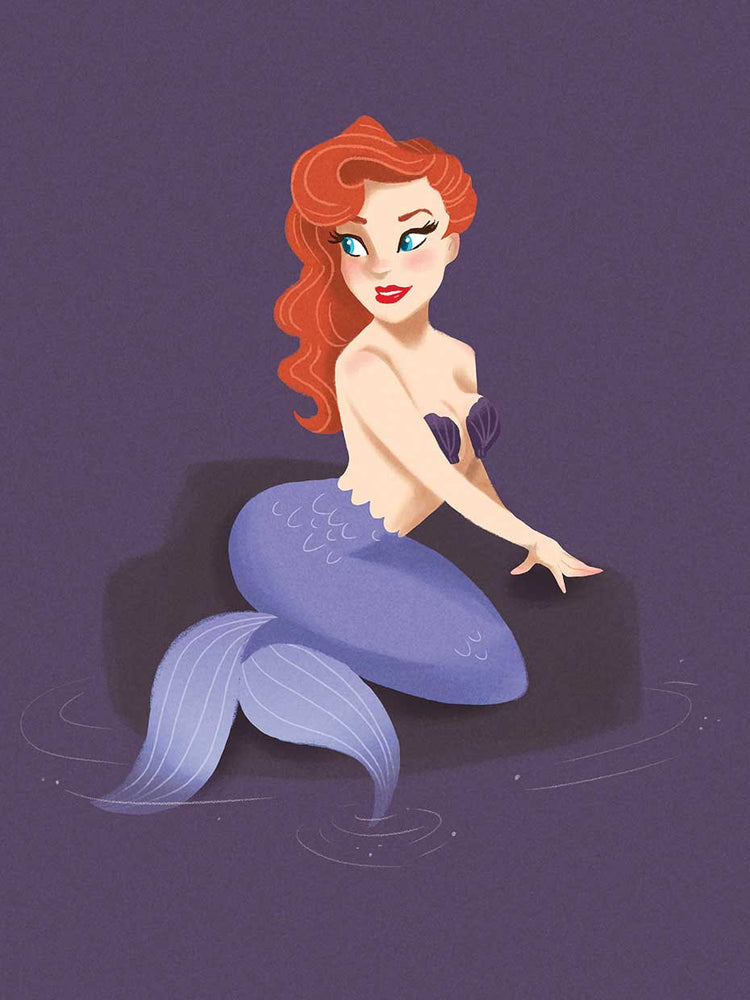 Sirena violeta Lienzo