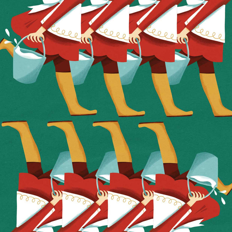 12 Days of Christmas 8 Maids Milking