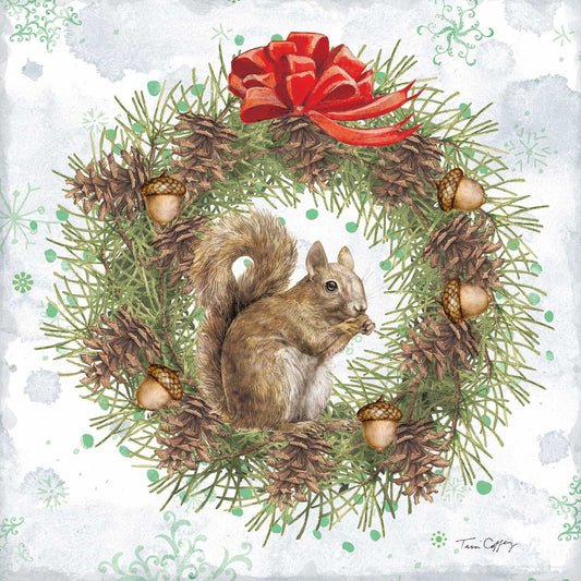 Squirrel Wreath With Bow