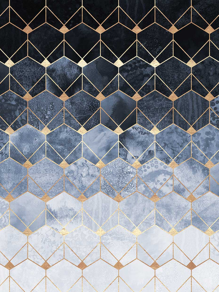 Blue Hexagons And Diamonds