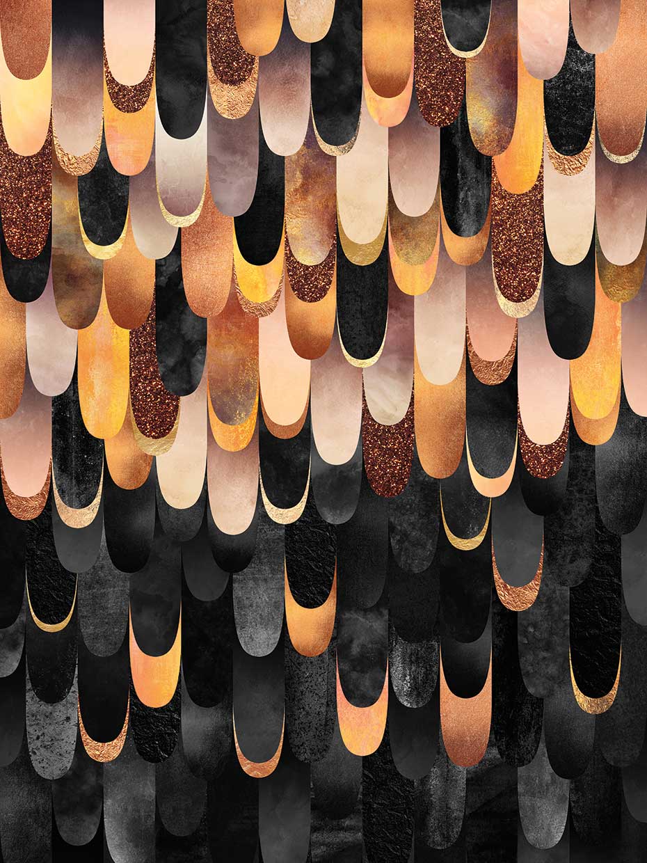 Feathered - Copper And Black