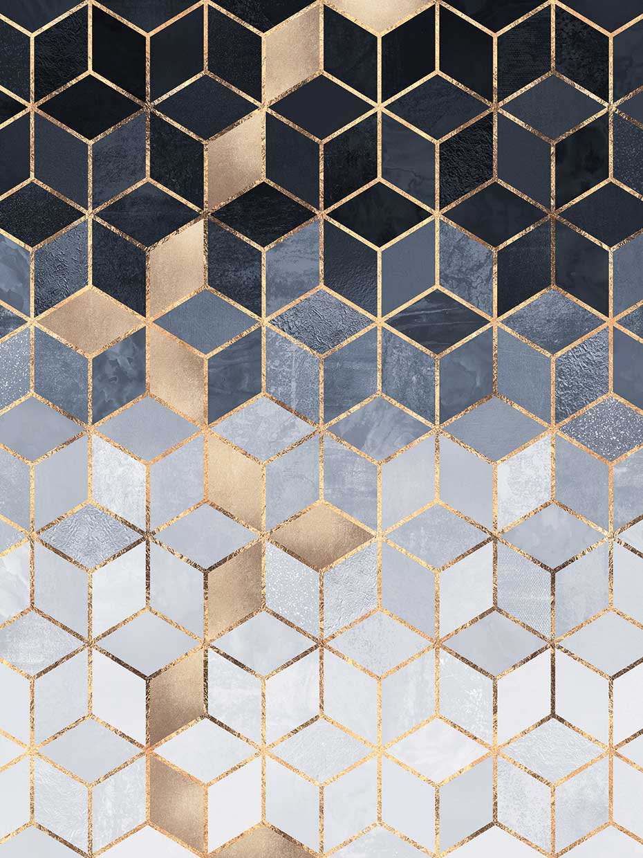 Soft Blue Gradient Cubes