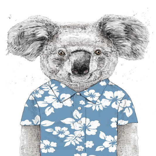 Summer Koala (Blue) Canvas Print