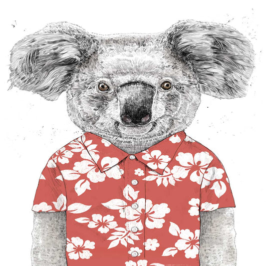 Summer Koala (Red) Canvas Print