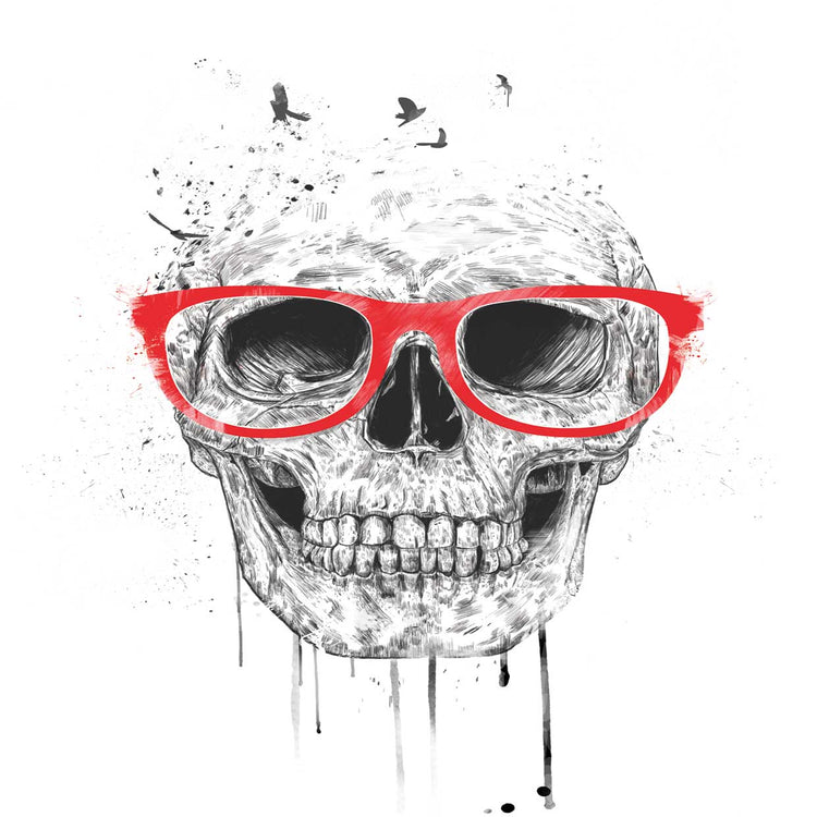 Skull With Red Glasses