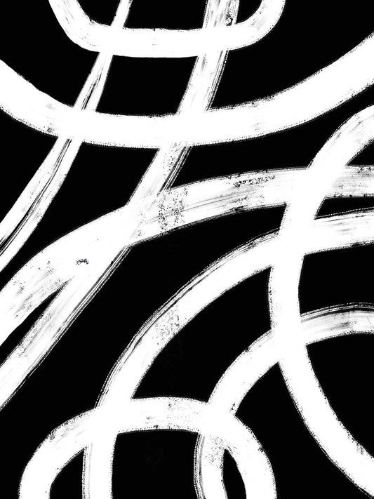 Abstract Lines 2 Black and White Canvas Print