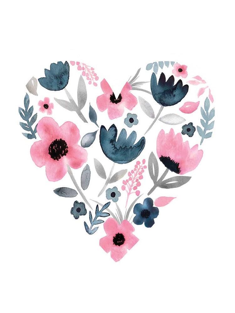 Corazon Floral Lienzo
