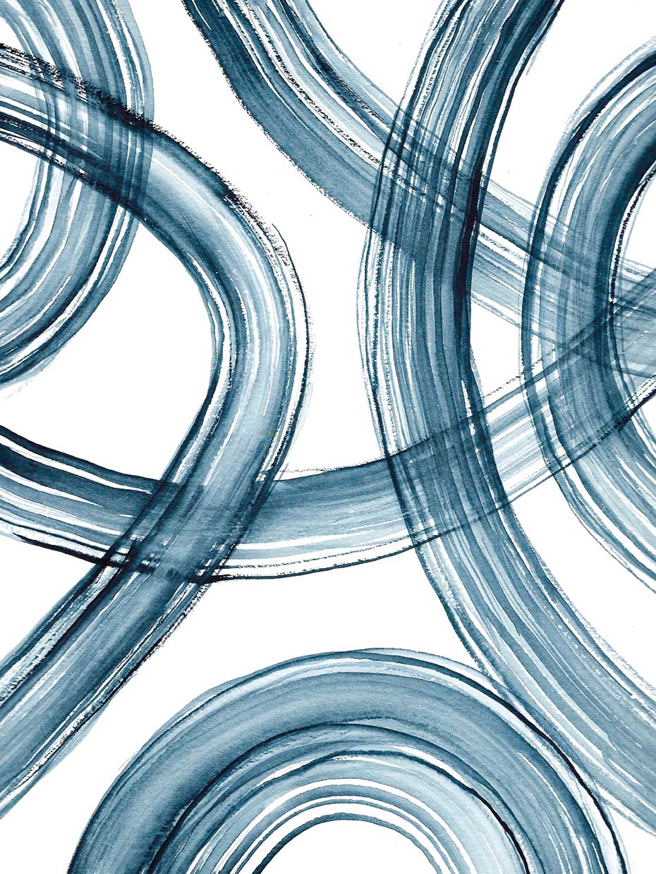 Navy Brushstrokes