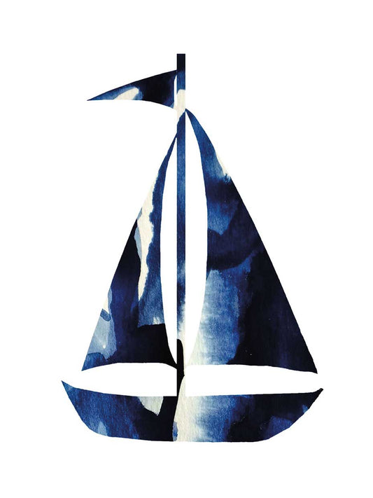 Navy Sailboat Canvas Print