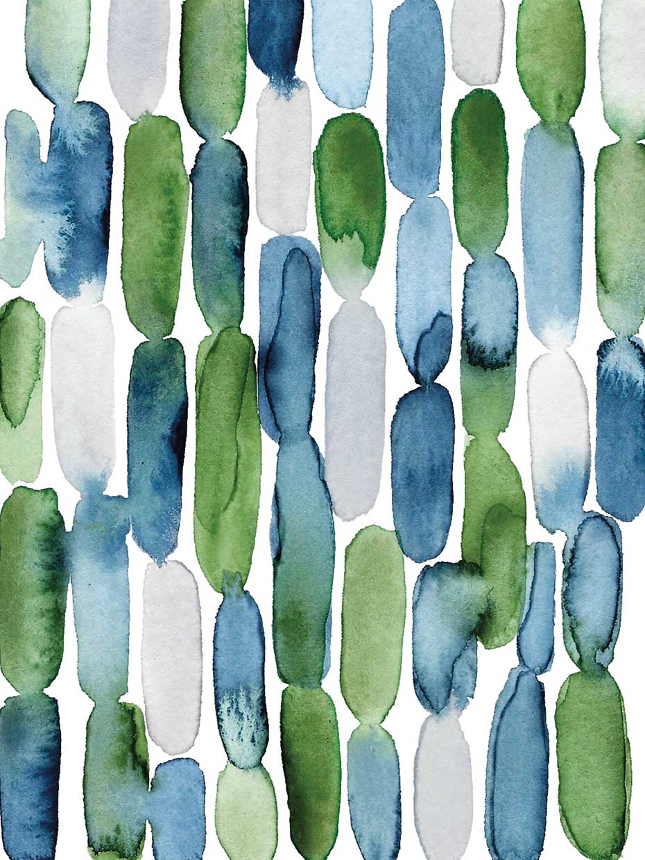 Watercolor Blue Green Strokes