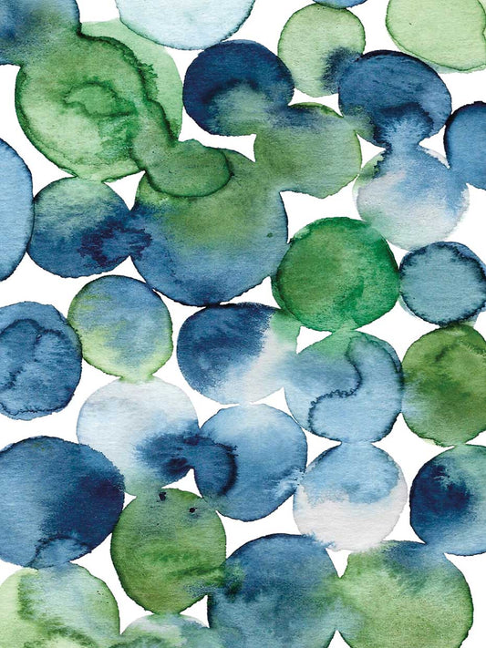Watercolor Blue Green Circle Canvas Print
