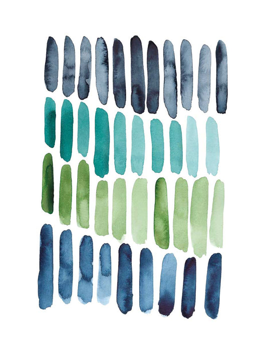 Blue Green Strokes Canvas Print