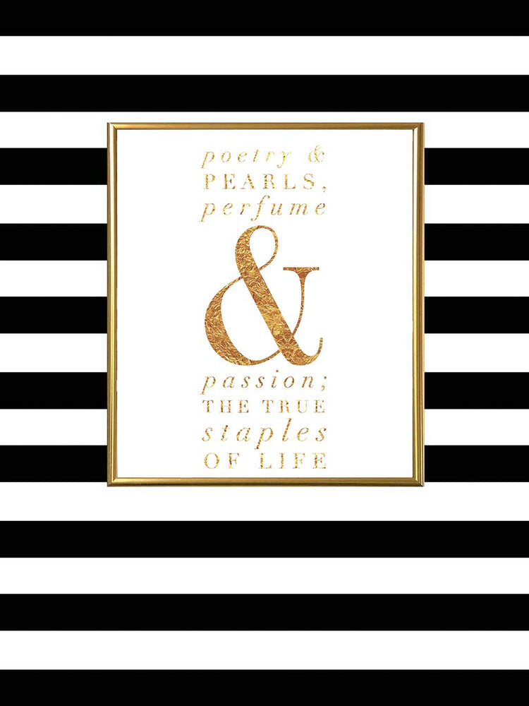 Glam Quotes Poesía y perlas 18x24 Lienzo