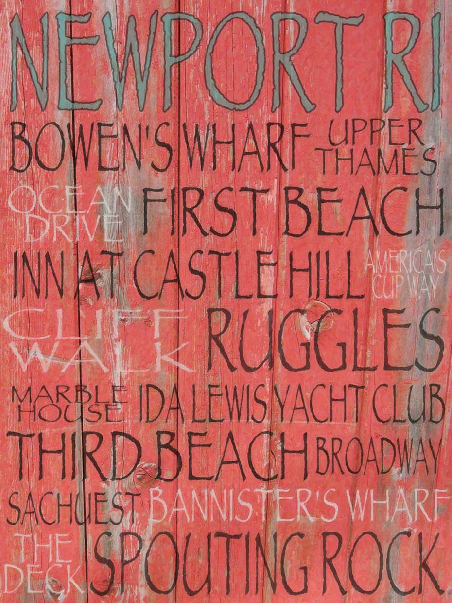 Newport Red Text 18X24