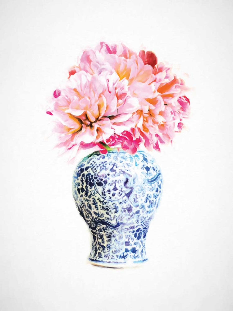 Peonies in Chinoiserie Vase Still Life 18x24 wall art