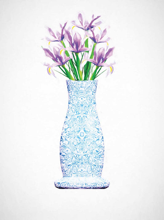 Irises in Chinoiserie Vase Still Life 18x24 wall art Canvas Print