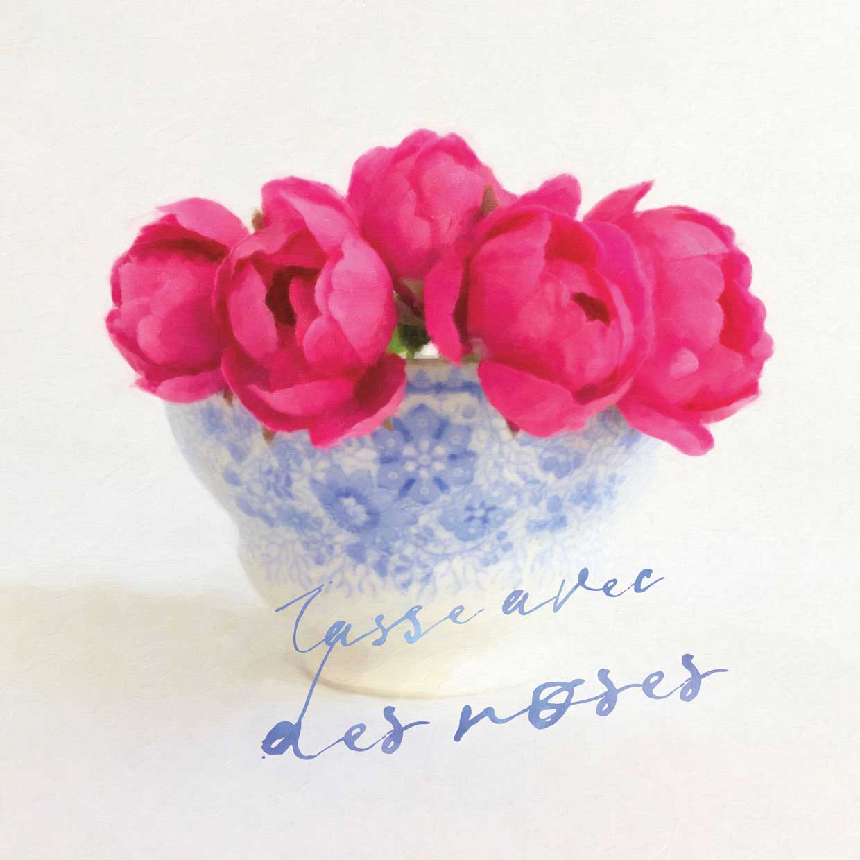 China Bleu Series Cup with Roses 24x24