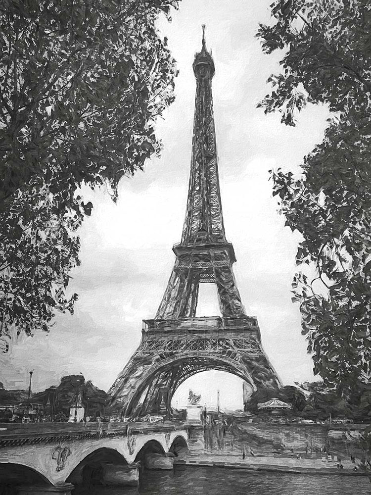 Torre Eiffel al otro lado del Sena 18x24 Lienzo
