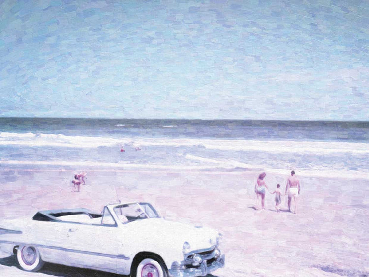 Día de la vendimia en la playa 24x36 Lienzo